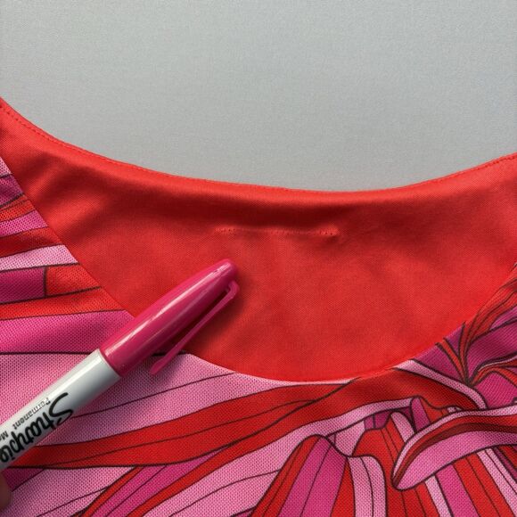 Farm Rio Women Large Endless Floral Tulle Midi Dress Pink Toucan Tropical Hawaii - Picture 9 of 16